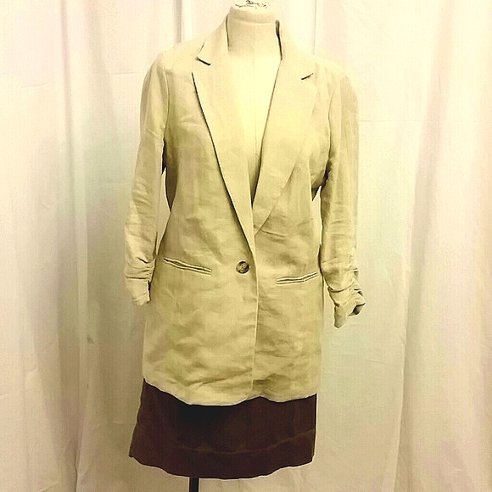 Michael Kors Boyfriend Linen Blazer Jacket 10